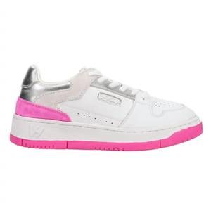 NEW VINTAGE HAVANA women's finesse sneakers in white/neon pink/silver